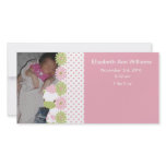 Safari Babiez Birth Announcement Girl Photo Greeting Card