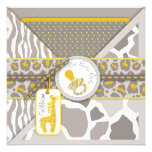 Safari Baby Invitation Square