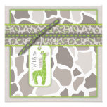 Safari Baby Invitation Square GR B
