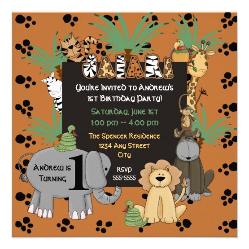Safari Birthday Party Invitation