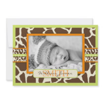 Safari Boy Green Announcement Card
