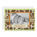 Safari Boy Green Announcement Card invitations
