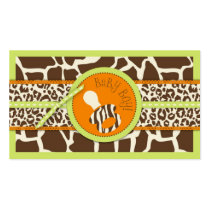 Safari Boy Green Gift Tag 2 Business Cards