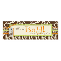 Safari Boy Green Skinny Gift Tag Business Card Templates