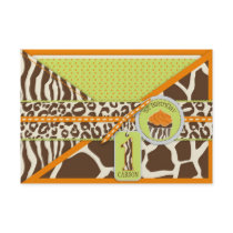 Safari Boy OR Birthday Enclosure Card B1 Announcement
