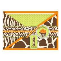 Safari Boy OR Birthday Enclosure Card B1 Announcement