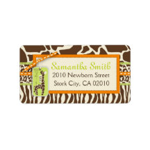 Safari Boy Orange Address Label