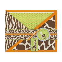 Safari Boy Orange Advice Card Personalized Flyer