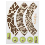 Safari Boy Orange Cupcake Wrappers flyers