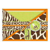 Safari Boy Orange Gift Tag Business Card Templates