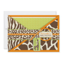 Safari Boy Orange Invitation Card 3