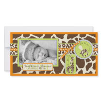 Safari Boy Orange Photo Card