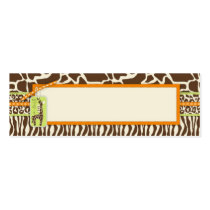 Safari Boy Orange Skinny Gift Tag 2 Business Card