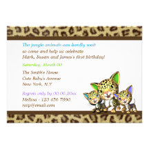 Safari de jungle de l'anniversaire du bébé invitation