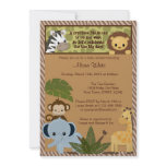 Safari Friends Baby Shower Invitation jungle