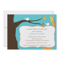 Safari Giraffe Baby Shower Invitation