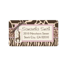 Safari Girl Address Label