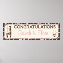 Safari Girl Baby Shower Banner Poster