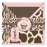 Safari Girl Birthday Invite Card 1B