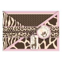 Safari Girl Gift Tag 2 Business Card Template