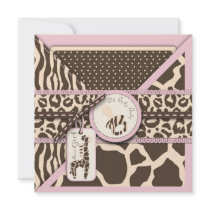 Safari Girl Invitation Square 2