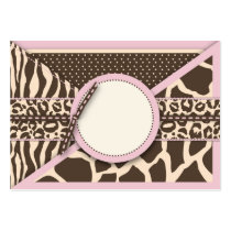Safari Girl Notecard 2 Business Card Template
