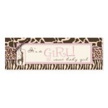 Safari Girl Skinny Gift Tag Business Card Template