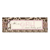 Safari Girl Skinny Gift Tag Business Card Template