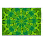 Safari green Kaleidoscope Greeting Cards