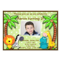 Safari Jungle Animal Birthday or Shower Invitation