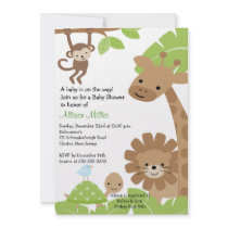 Safari Jungle Baby Animails Baby Shower Invitation
