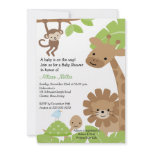 Safari Jungle Baby Animails Baby Shower Invitation