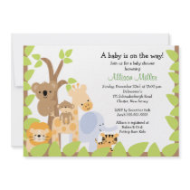 Safari Jungle Baby Animails Baby Shower Invitation