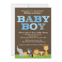 Safari Jungle Baby Boy Shower Invitation