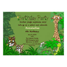 Safari Jungle Birthday Invitation