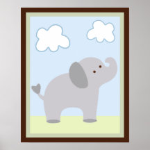 Safari Jungle Elephant Wall Art Poster/Print