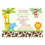 Safari Jungle Zoo Baby Shower Invitations