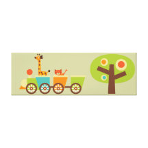 Safari Train Wrapped Canvas Wall Decor for Kids Stretched Canvas Print