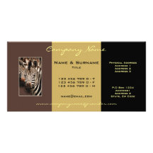 Safari zebra photo business cards photo card template