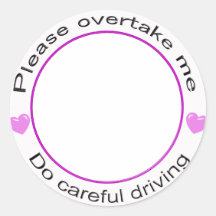 Safe driving , Careful driving 丸形シールステッカー