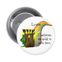 Safe Leprechauns Gold Pinback Button