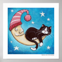 Safest Place for a Cat Nap (w.border) Art Print