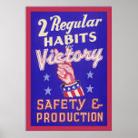 Safety and Production ~ Vintage WW2 Poster posters
