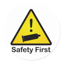 Safety First Runde Aufkleber