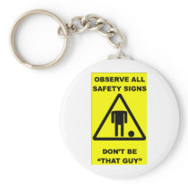 Safety Sign Warning Keychain