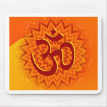 Saffrom Yellow Om Mouse Mats