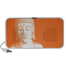 Saffron Buddha Gautama in silence Mini Speakers