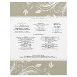 Sage and White Floral Swirls Wedding Program Letterhead