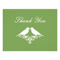 Sage and White Sparrows Thank You Note invitations