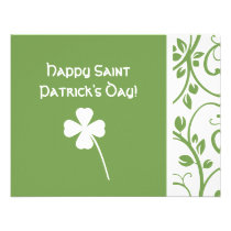 Sage Clover Floral Vine Saint Patrick's Day Note invitations
